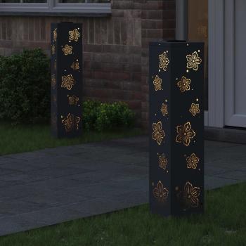 Solar LED Weg Licht 2 Stk. Warmes Weiß 18 x 18 x 80 cm