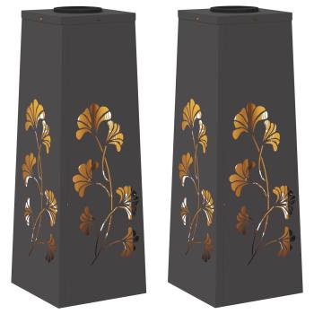 Solar LED Weg Licht 2 Stk. Warmes Weiß 18 x 18 x 50 cm