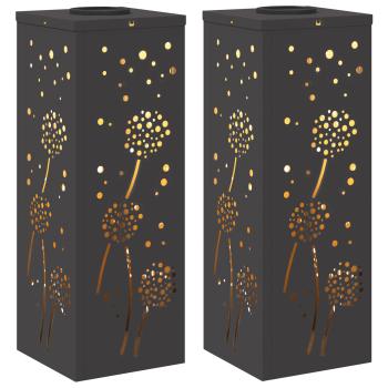 Solar LED Weg Licht 2 Stk. Warmes Weiß 18 x 18 x 50 cm