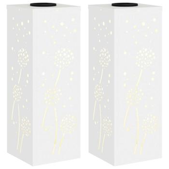 Solar LED Weg Licht 2 Stk. Warmes Weiß 18 x 18 x 50 cm
