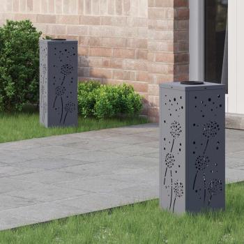 ARDEBO.de - Solar LED Weg Licht 2 Stk. Warmes Weiß 18 x 18 x 50 cm