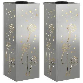 Solar LED Weg Licht 2 stk. Warmes Weiß 18 x 18 x 50 cm