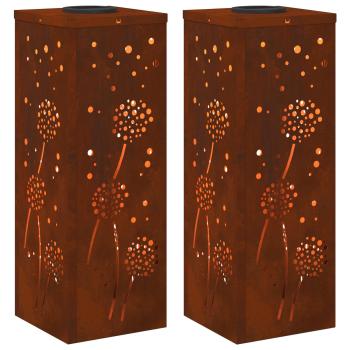 Solar LED Weg Licht 2 stk. Warmes Weiß 18 x 18 x 50 cm