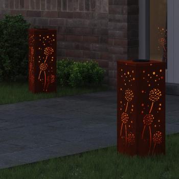 Solar LED Weg Licht 2 stk. Warmes Weiß 18 x 18 x 50 cm