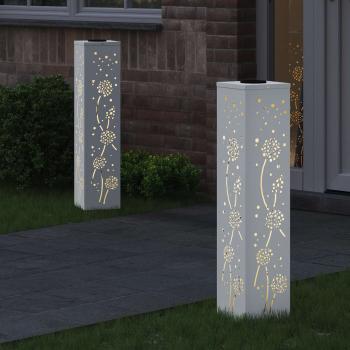 Solar LED Weg Licht 2 stk. Warmes Weiß 18 x 18 x 80 cm