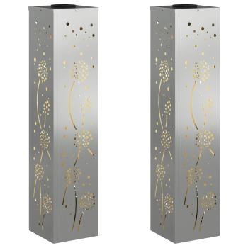 Solar LED Weg Licht 2 stk. Warmes Weiß 18 x 18 x 80 cm