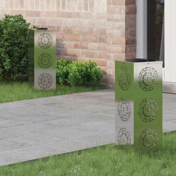 ARDEBO.de - Solar LED Weg Licht 2 stk. Warmes Weiß 18 x 18 x 50 cm