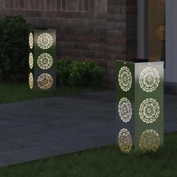 Solar LED Weg Licht 2 stk. Warmes Weiß 18 x 18 x 50 cm