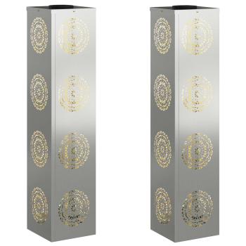 Solar LED Weg Licht 2 stk. Warmes Weiß 18 x 18 x 80 cm