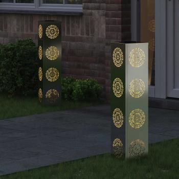 Solar LED Weg Licht 2 stk. Warmes Weiß 18 x 18 x 80 cm