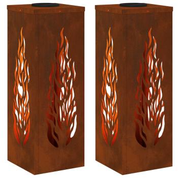 Solar LED Weg Licht 2 Stk. Warmes Weiß 18 x 18 x 50 cm