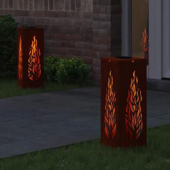 Solar LED Weg Licht 2 Stk. Warmes Weiß 18 x 18 x 50 cm