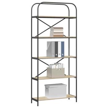 Bücherregal 5 Ebenen 80 x 30 x 183 cm Holzwerkstoff