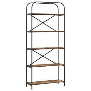 Bücherregal 5 Ebenen 80 x 30 x 183 cm Holzwerkstoff