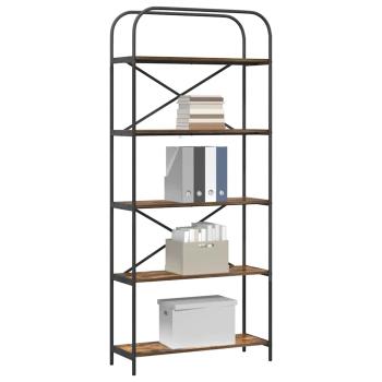 Bücherregal 5 Ebenen 80 x 30 x 183 cm Holzwerkstoff