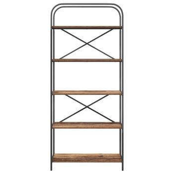 Bücherregal 5 Ebenen 80 x 30 x 183 cm Holzwerkstoff Altholz