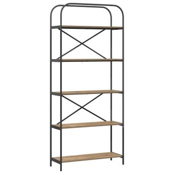 Bücherregal 5 Ebenen 80 x 30 x 183 cm Holzwerkstoff