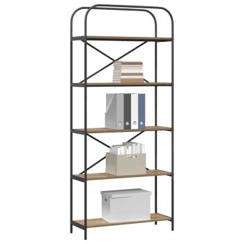 Bücherregal 5 Ebenen 80 x 30 x 183 cm Holzwerkstoff