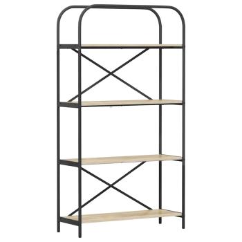 Bücherregal 4 Ebenen 80 x 30 x 146 cm Holzwerkstoff