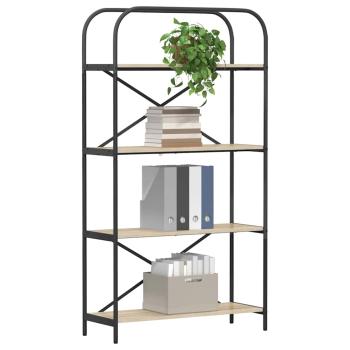 Bücherregal 4 Ebenen 80 x 30 x 146 cm Holzwerkstoff