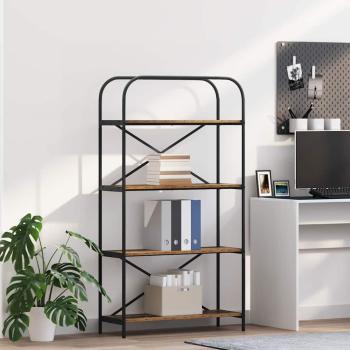 ARDEBO.de - B?cherregal 4 Ebenen 80 x 30 x 146 cm Holzwerkstoff Altholz