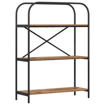 B?cherregal 3 Ebenen 80 x 30 x 109 cm Holzwerkstoff Altholz
