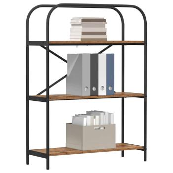 B?cherregal 3 Ebenen 80 x 30 x 109 cm Holzwerkstoff Altholz
