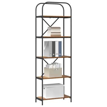 Bücherregal 5 Ebenen 60 x 30 x 183 cm Holzwerkstoff Altholz