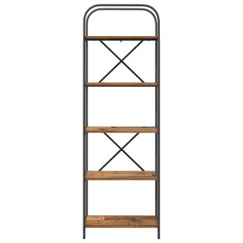 Bücherregal 5 Ebenen 60 x 30 x 183 cm Holzwerkstoff Altholz