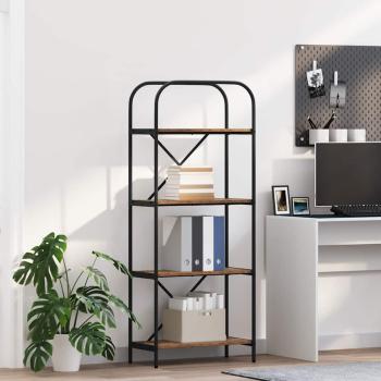 ARDEBO.de - Bücherregal 4 Ebenen 60 x 30 x 146 cm Holzwerkstoff Altholz