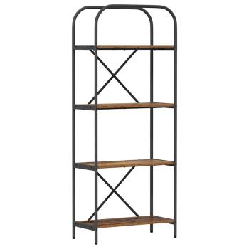 Bücherregal 4 Ebenen 60 x 30 x 146 cm Holzwerkstoff Altholz