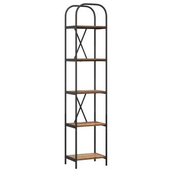 Bücherregal 5 Ebenen 40 x 30 x 183 cm Holzwerkstoff Altholz