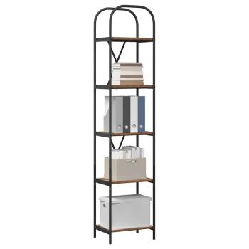 Bücherregal 5 Ebenen 40 x 30 x 183 cm Holzwerkstoff Altholz
