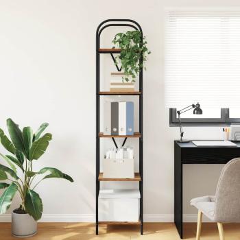 Bücherregal 5 Ebenen 40 x 30 x 183 cm Holzwerkstoff Altholz