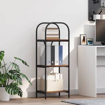 ARDEBO.de - Bücherregal 3 Ebenen 40 x 30 x 109 cm Holzwerkstoff Altholz