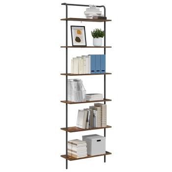 Bücherregal 6 Ebenen 60 x 24 x 203 cm Holzwerkstoff