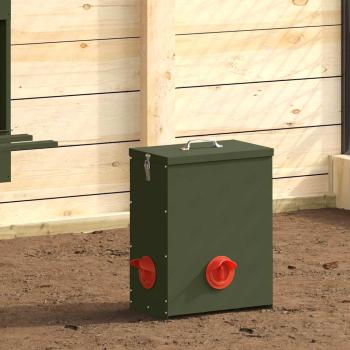 ARDEBO.de - Hühnerfütterer 2 Olivgrün 32,5 x 20,5 x 43 cm 25 kg
