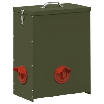 Hühnerfütterer 2 Olivgrün 32,5 x 20,5 x 43 cm 25 kg