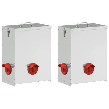 Hühnerfütterer 2 Silber 32,5 x 20,5 x 43 cm 25 kg