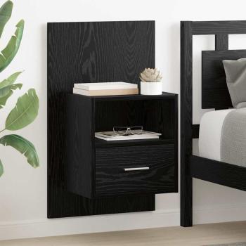 ARDEBO.de - Nachttisch 2 stk. Schwarz Eichen-Optik 50 x 32,5 x 80cm