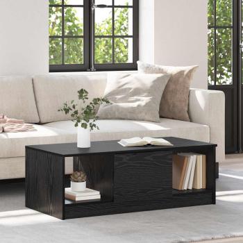 ARDEBO.de - Couchtisch Schwarz Eichen-Optik 102 x 50 x 36cm Holzwerkstoff