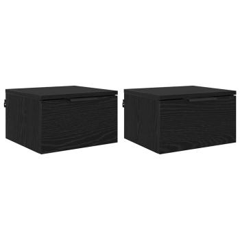 Nachttisch 2 stk. Schwarz Eichen-Optik 34 x 30 x 20 cm
