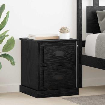 ARDEBO.de - Nachttisch 2 Stk. Schwarz Eichen-Optik 39 x 39 x 47,5 cm