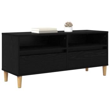 TV-Schränk 100 x 34,5 x 44,5 cm Schwarz Eichen-Optik