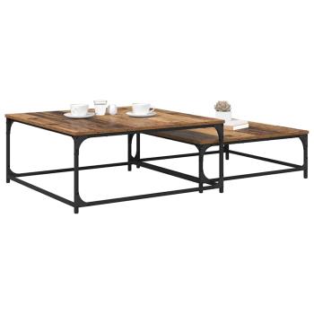 Couchtisch 2 stk. Altholz 80 x 80 x 35 cm Holzwerkstoff