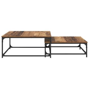 Couchtisch 2 stk. Altholz 80 x 80 x 35 cm Holzwerkstoff