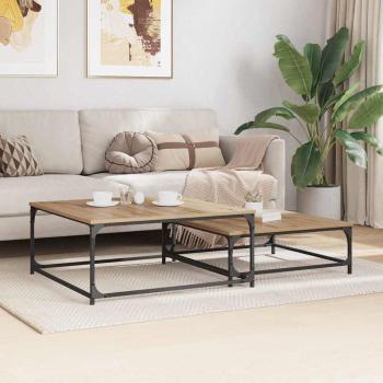 Couchtisch 2 stk. Artisan-Eiche 80 x 80 x 35 cm Holzwerkstoff