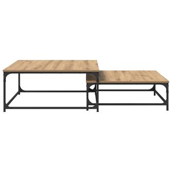 Couchtisch 2 stk. Artisan-Eiche 80 x 80 x 35 cm Holzwerkstoff