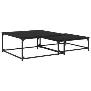 Couchtisch 2 stk. Schwarz Eichen-Optik 80 x 80 x 35 cm