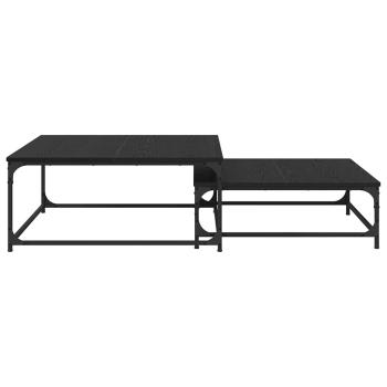 Couchtisch 2 stk. Schwarz Eichen-Optik 80 x 80 x 35 cm